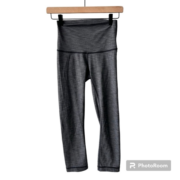 Lululemon Gray Marl Leggings Size 4 EUC F0338 - Picture 1 of 5